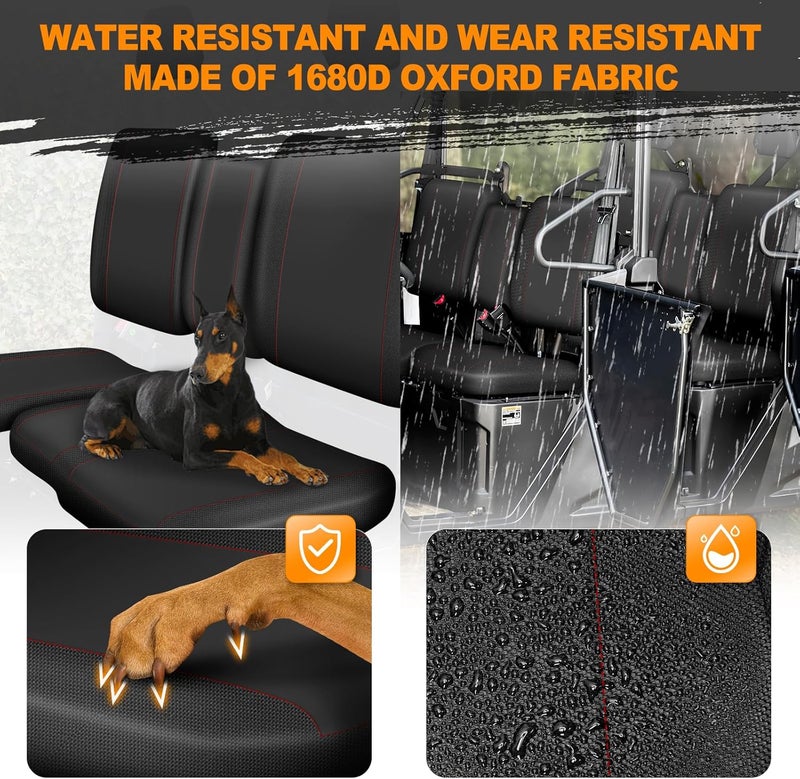 BORDAN UTV Waterproof Seat Covers for CFMOTO Uforce 1000 XL 2022 2023 2024 2025, Heavy Duty 1680D UTV Seat Covers for Uforce 1000 XL Full Protection, Black (11 PCS) - Image 2
